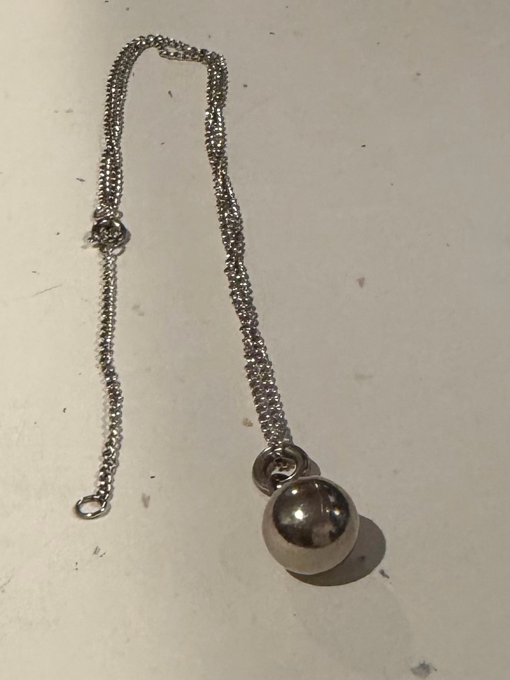 Sterling Silver Ball Pendant Necklace - Classic Silver